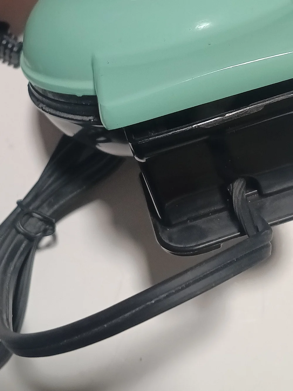 Mini Electric Waffle Maker in Mint Green Used